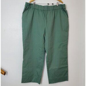 On 34th by Karen Scott Olive Green Pants Elastic Waist High-Rise Ankle 3X Cotton